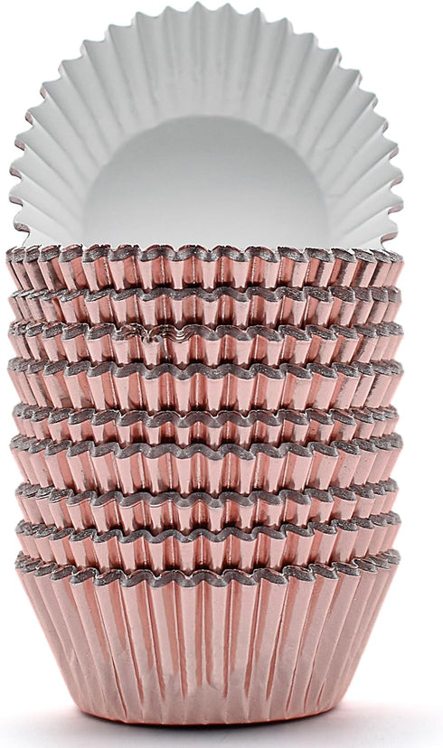 200 Pcs Rose Gold Foil Cupcake Liners Standard Baking Cups Muffin Paper Cases...