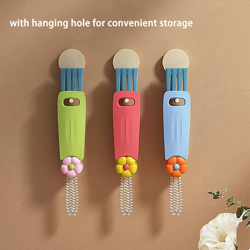 3 Pack 3 in 1 Multifunctional Cup Lid Cleaning Brush, Water Bottle Cleaner Brush Crevice Cleaning Brush for Bottle Gap Tight Spaces Cup...