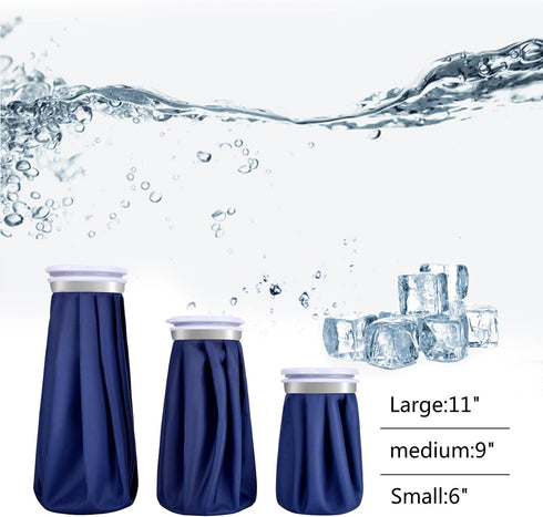 elitehood Ice Cold Pack Reusable Ice Bags Hot Water Bag for Injuries, Hot & Cold Therapy and Pain Relief with Elastic Breathable Support Wrap, 4-P...