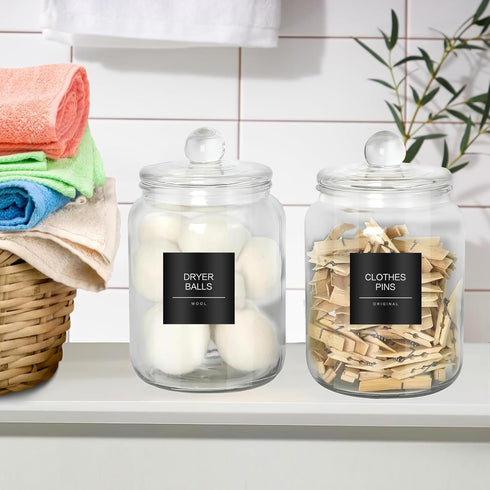 Minimalist Laundry Room Labels?30 Matte Waterproof Labels for Jars Spray Bottles and Detergent Dispensers, Preprinted Laundry Room Organization La...
