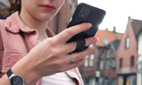 IPPINKA goBelt, Ultra-Thin Smartphone Grip Holder with Stand Function, 1mm Thick - Black...