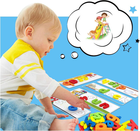 Officygnet See & Spell Learning Educational Toys and Gift for 3 4 5 6 Years Old Boys and Girls - Matching Letter Game for Preschool Kids - 80 Pcs ...