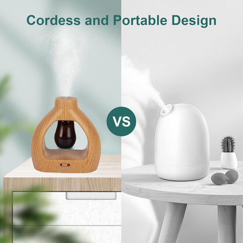 Waterless Essentil Oil Diffuser Set - Cordless Diffuser 3 Timer Settings Battery Operated for Bedroom Yoga Studio Bathroom Pet Room...