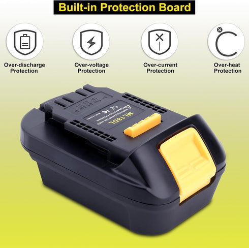 Biswaye Adapter Compatible with DeWalt 20V Max Tools, Compatible with Milwaukee M18 18V Battery to Replacement for DeWalt 20-Volt Battery, ML18DL ...