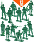 GiftExpress 12pc 5" Large Green Army Men, US Military Soldiers, Action Figure Set...