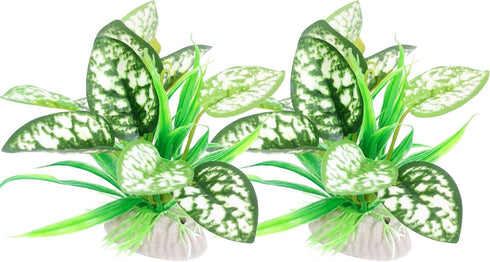 2PCS Aquarium Plastic Plants Betta Fish Tank Decorations, Aquarium Silk Plant Aquatic Decor...