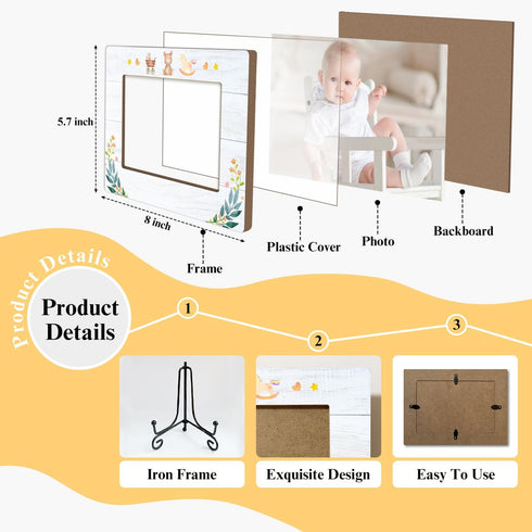 Baby Wooden Photo Frame Mothers Day Gifts Love Gifts for Mom Grandma Nana, Wooden Photo Frame with Iron Stand for Tabletop or Desktop Display, Hom...