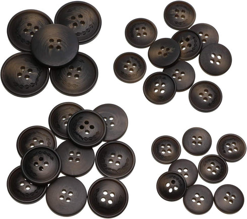 PENTA ANGEL Round Resin Buttons 40Pcs Assorted Size Flatback Sewing Buttons 4 Holes Craft Buttons Snaps with Stripe Flower for Scrapbooking Sewing...