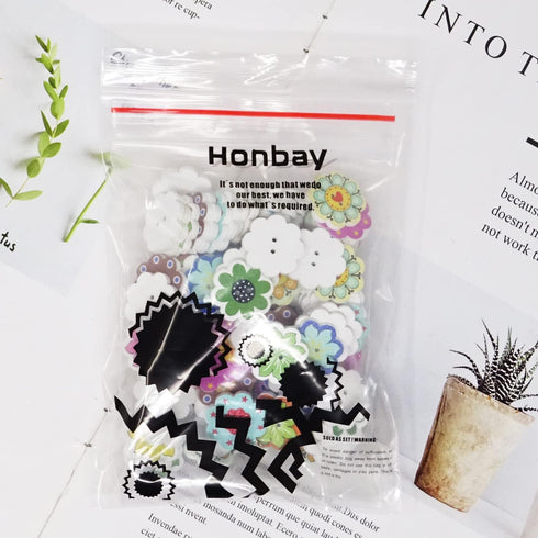 Honbay 100PCS Wooden Flower Buttons 2 Holes Buttons Cute Flower Floral Sewing Decorative Buttons for Skirts, Gloves, Sweaters, Shirts, Hats, Scarv...
