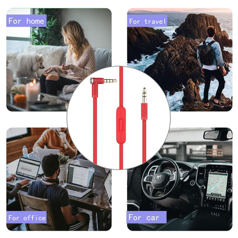 Solo 3 Headphone 3.5mm to 3.5mm Audio Cable Cord line with Upgraded Microphone Compatible with Beats by Dre Headphone Solo/Studio/Pro/Detox/Mixr/E...