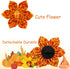 Elegant little tail Fall Dog Collar, Halloween Plaid Dog Collar with Flower Girl Boy Pet Collar Dog Flowers Holiday Dog Collar Flower Soft Durable...