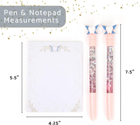 Tooth Fairy Wand Pen & Notepad Set - Perfect Addition to A Tooth Fairy Kit Includes 2 Floating Glitter Pens & 1 Tooth Fairy Paper Pad- Tooth Fairy...