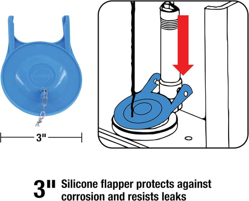 Danco HFX320 HydroFix Toilet Repair Kit for 3-inch Flush Valve Toilets, Fix Running, Noisy, and Leaky Toilets...