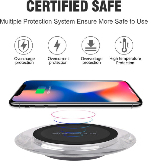 Wireless Charger, 10W Fast Wireless Charging Pad Compatible with Samsung Galaxy S9/S9+/Note 8/S8/S8 Plus,7.5W Qi Charging Base Stand for Charging ...