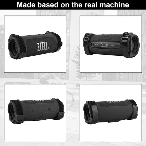 TXEsign Silicone Case Cover for JBL Flip 6 Portable Bluetooth Speaker, Protective Case JBL Flip 6 Portable Speaker Mount with Shoulder Strap and B...