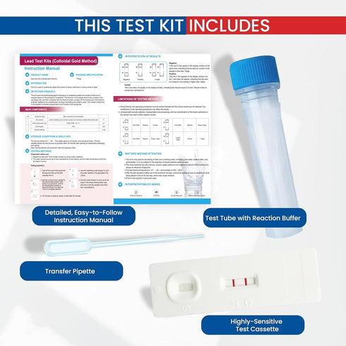 Lead in Drinking Water Test Kit for Well Water & Tap Water Detection to 10 PPB - Simple 3-Step Procedure with Results in Minutes...
