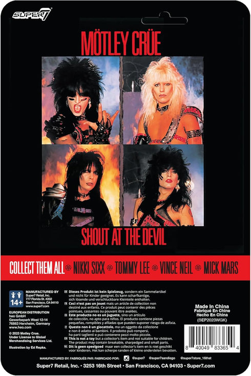 Super7 Motley Crue Tommy Lee (Shout at The Devil) - 3.75" Action Figure with Accessory Heavy Metal Collectibles and Retro Toys...