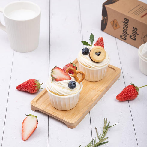 50pcs White Cupcake Baking Cups, Heavy Duty Parchment Paper Cupcake Liners 3.5oz for Muffin, Cupcake, Dessert....
