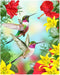 ALAZA Hummingbirds Red Flower Hibiscus Yellow Lilies Birds Small Garden Yard Flag 12" x 18" Twin Sides, Tropical Flower Leaves Birds Decorative Fl...