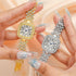 CdyBox 3Pack Classic Ladies Square Watches with Blue Hands Digital Watch Quartz Wristwatches with Inlay Diamond Strap...
