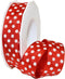 Morex Ribbon 59825/20-609 French Wired Acetate Polka Dots, 1" x 22 yd, Red/White...