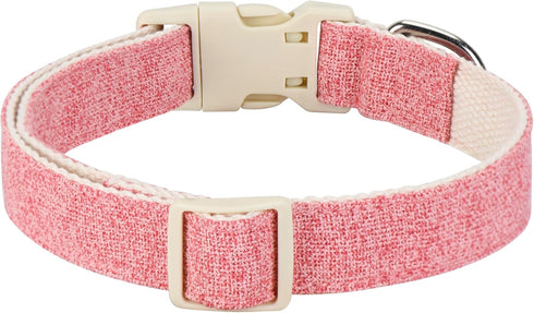 Breathable Cotton Dog Collar,Soft Padded,Cute Dog Collar,Heavy Duty Dog Collar,Adjustable for Small Medium Large Dog,Pink,Medium Size...