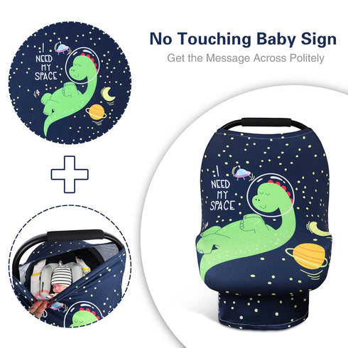 Metplus Car Seat Canopy Nursing Cover for Babies, Baby Carseat Cover Carrier Cover Breastfeeding Cover for Boys Girls, Soft Stretchy Breathable an...