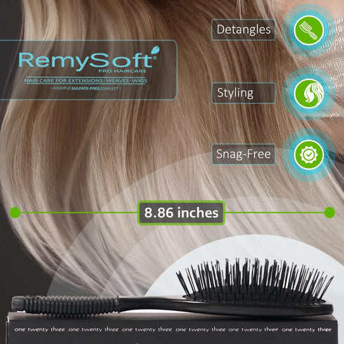 One Twenty Three Loops - RemySoft Professional Grade Loop Brush - Safely Detangles Hair Extensions, Weaves and Wigs - Snag Free Styling for Human ...