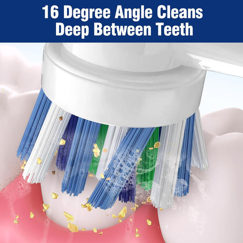 16 Pack Professional Cross Toothbrush Replacement Heads Compatible with Oral B Electric Toothbrush Action Cross Replacement Brush Heads for Multi ...