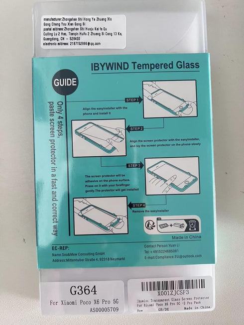 Ibywind 2 Pack Screen Protector For Xiaomi Poco X6 Pro 5G 6.67",9H Hardness Tempered Glass,With 1Pc Camera Lens Protector,1Pc Back Carbon Fiber Fi...