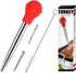 Stainless Steel Turkey Baster With Cleaning Brush - Food Grade Syringe Baster For Cooking & Basting With 2 Marinade Injector Needles - Ideal For B...