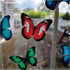 Butterfly Window Clings (36 pcs), Large Decals for Glass, Blue, Red, Orange, Teal, Anti Collision, Decorative, Reusable, Fade Resistant, Indoor Us...
