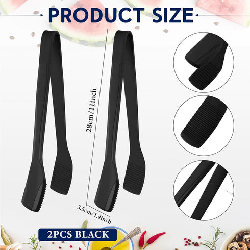 Gejoy 2 Pcs Silicone Kitchen Tongs 11 Inch Kitchen Tongs for Cooking Serving Tongs with Silicone Tips Toast Tongs Salad Tongs for BBQ Grilling Loc...