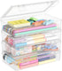 Lifewit Plastic Pencil Box with Snap-tight Lid, Large Capacity Hard Pencil Case, Stackable Craft organizer for Art Supply, Office, 4 Pack...