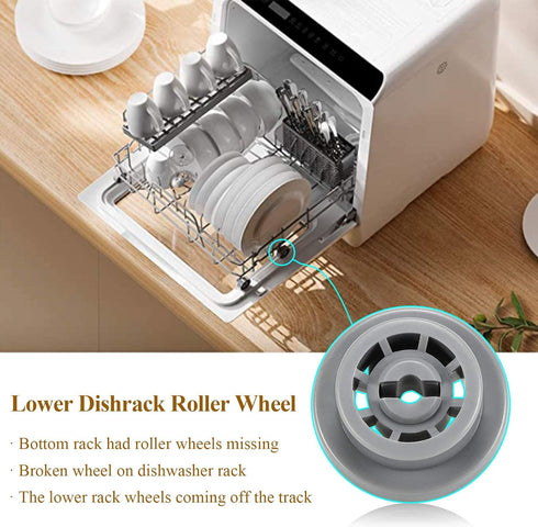 APPLIANCEMATES 8-Pack DD66-00023A Rollers Bottom Rack for Samsung Dishwasher Wheels Lower Rack Replacement Part 2002711, AP4342187, PS4222532