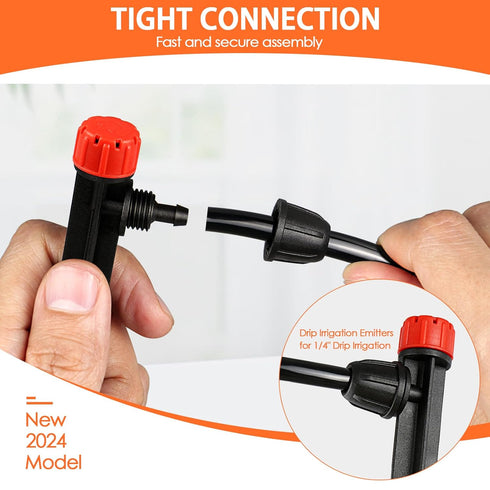 55 Pieces Drip Emitters Stream with Stake for 1/4" Irrigation Tubing: Adjustable 360 Degree Water Flow Irrigation Universal Sprayer Drip Pipe Spri...