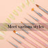 JASSINS Nail Art Brushes,9PCS Double Ended Nail Brush and Nail Dotting Pens,Shiny Handles Professional Nail Liner Painting Tool Brush for Home Use...