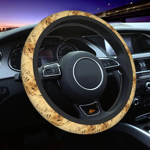 Retro Piano Music Score Steering Wheel Cover for Women, Girls 15 inch Universal Auto Car Anti Slip Wrap Steering Wheel Covers Fit for Vehicles, Tr...