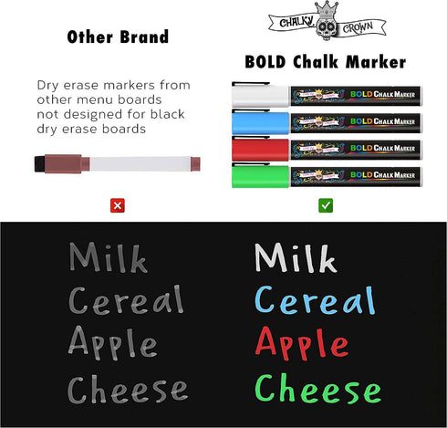 Magnetic Dry Erase Menu Board for Fridge includes 4 Liquid Chalk Markers - Weekly Meal Planner Blackboard, Grocery List and Notepad for Kitchen Re...