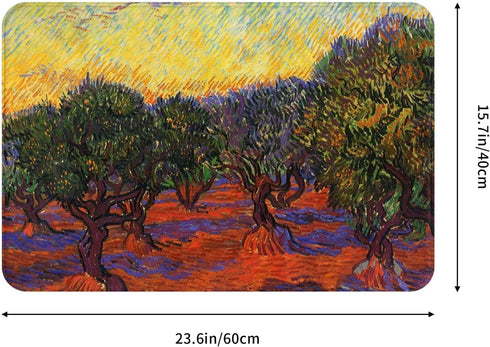 Van Gogh Painting Tree Bath Rugs Mats Oil Painting Art Door Mat Outdoor Doormat Non Slip Absorbent Bathroom Floor Mat Carpet for Home Kitchen Entr...