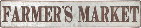 Deco 79 59449 Distressed Iron Farmer's Market Wall Sign, 7" x 36", Brown/Gray...
