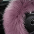 3Pcs Set Fashion Fluffy Fuzzy Wool Fur Soft Car Steering Wheel Cover with Handbrake Cover & Gear Shift Cover for Women/Girls/Ladies Auto Long Wool...