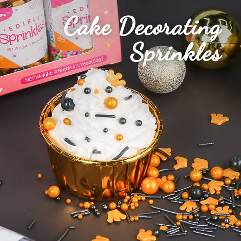 Sprinkles for Cookie Decorating, Sujoygar, Food Grade, 50g/bottle, Edible Sprinkles, Cake Decoration, Cupcake Toppers, Sprinkles for Cake Decorati...