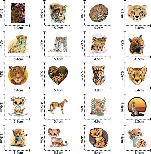 160 Pcs Cheetah Print Stickers Animals Vinyl Waterproof Graphic Decal Leopard Sticker for Phone Skateboard Laptop Stickers, Bulk Sticker Packs for...