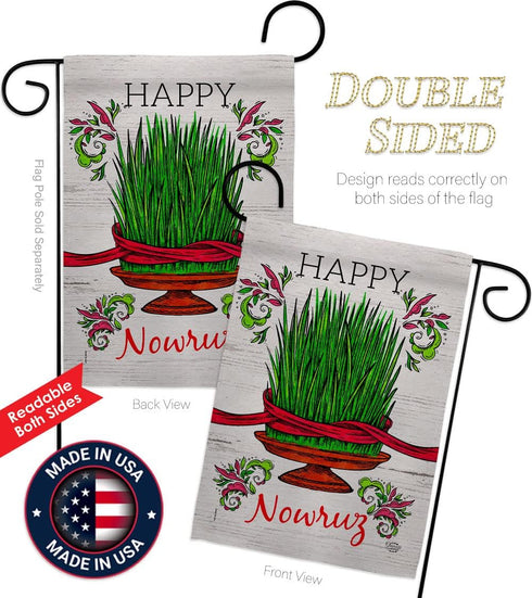 Sabzeh Nowruz Dorm Decor Banner Wall Art Flag Pole Patio Lawn Garden Room Decorations Indoor Outdoor Tapestry Yard Signs Celebration Persian New Y...