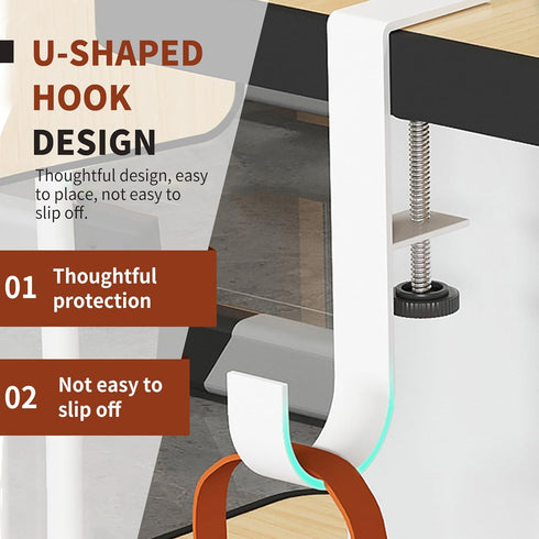 3 Pcs Desk Mount Bag Holder Hook/Clamp-On Backpack Hanger/Headphone Hook Holder/Headset Stand Hanger Clamp Under Desk Space...