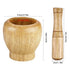 Grinding Bowl Grinder,Bamboo Mortar and Pestle,Kitchen Tool,Grinder for Herbs Spice Guacamole Garlic Ginger Root/Coffee,Handmade Garlic Press Crus...