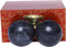 BRABUD 1.4'' Chinese Exercise Baoding Balls Dark Grey Marble Health Stress Relieve with No Chimes BS021...
