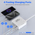 166W GaN10-Port USB C Charging Station PD20W QC18W Fast Charging Wall Charger for iPhone 15/14/13/12/11 iPad Samsung Pixel 5FT Extension Cord Whit...