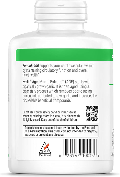 Kyolic Aged Garlic Extract Formula 100, 300 Capsules...